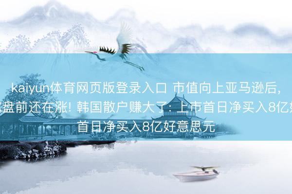 kaiyun体育网页版登录入口 市值向上亚马逊后, SpaceX盘前还在涨! 韩国散户赚大了: 上市首日净买入8亿好意思元